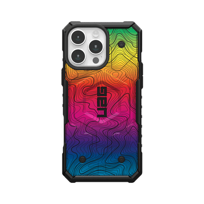 UAG PATHFINDER CASE WITH MAGSAFE FOR APPLE IPHONE - RAINBOW TOPOGRAPHY STYLE 2