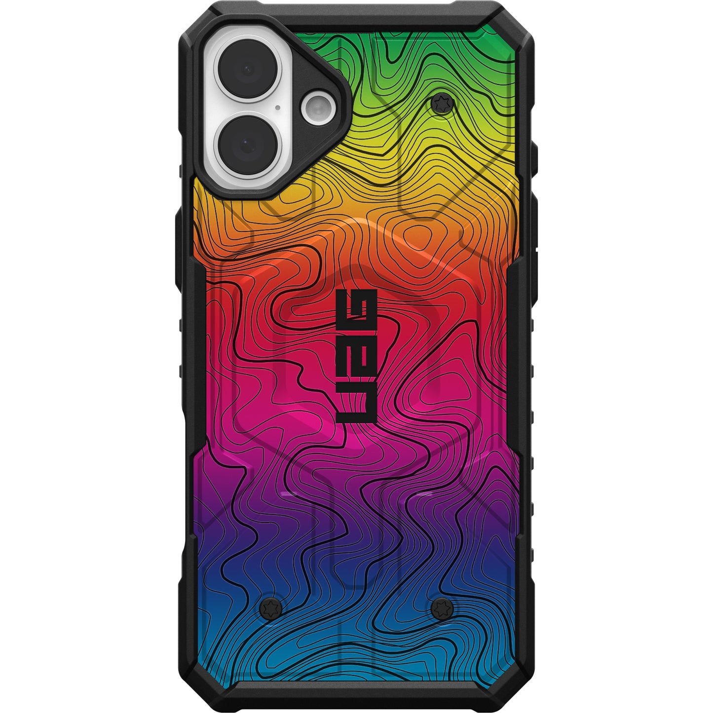 UAG PATHFINDER CASE WITH MAGSAFE FOR APPLE IPHONE - RAINBOW TOPOGRAPHY STYLE 2