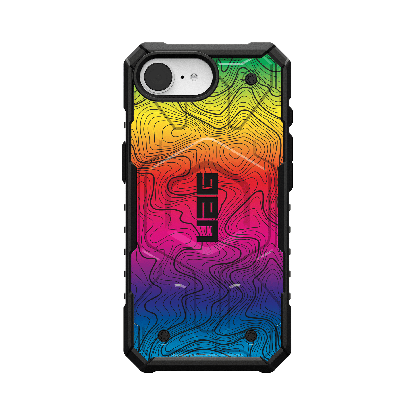 UAG PATHFINDER CASE WITH MAGSAFE FOR APPLE IPHONE - RAINBOW TOPOGRAPHY STYLE 2