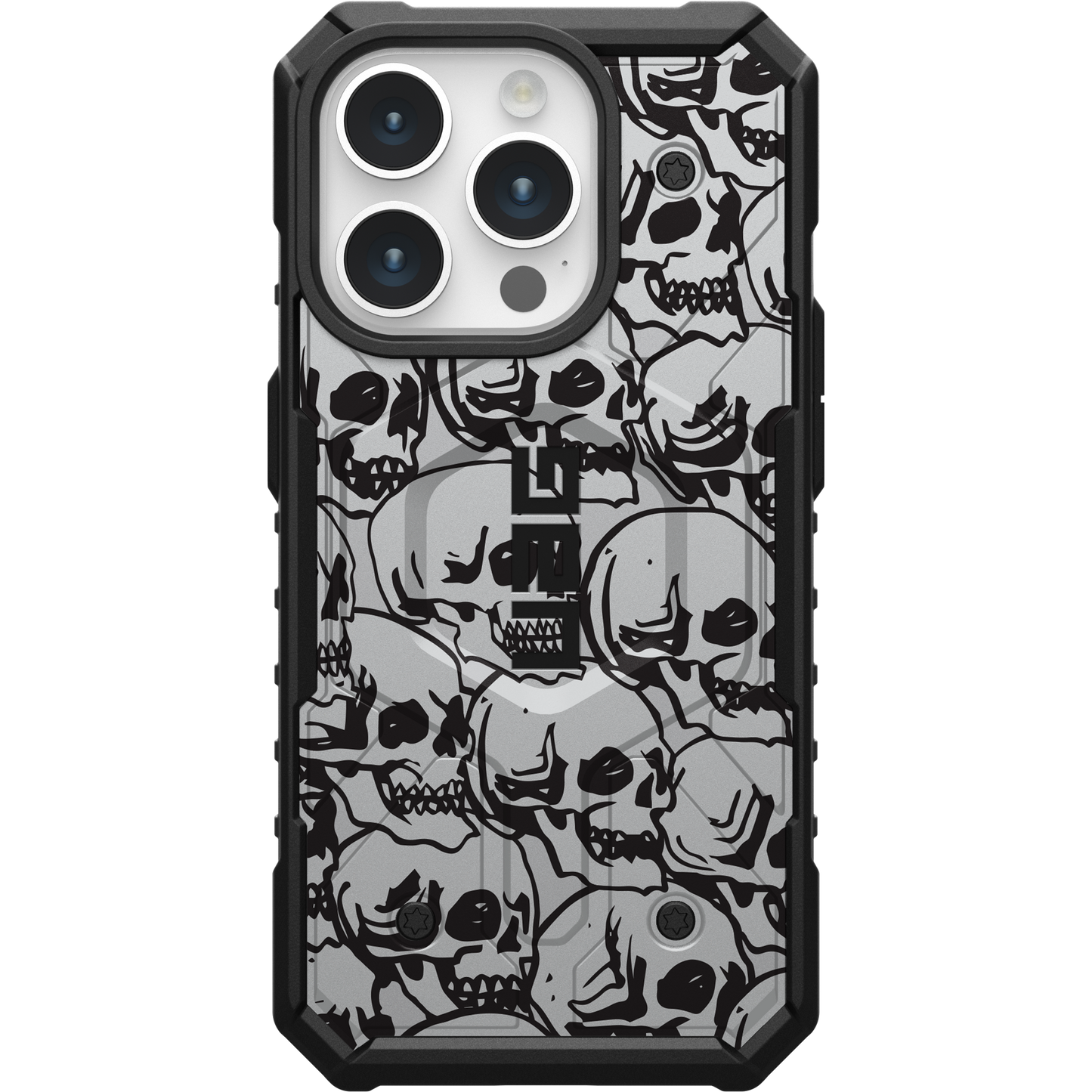 UAG PATHFINDER CASE WITH MAGSAFE FOR APPLE IPHONE - BLOCK 03 - SILVER SKULLS