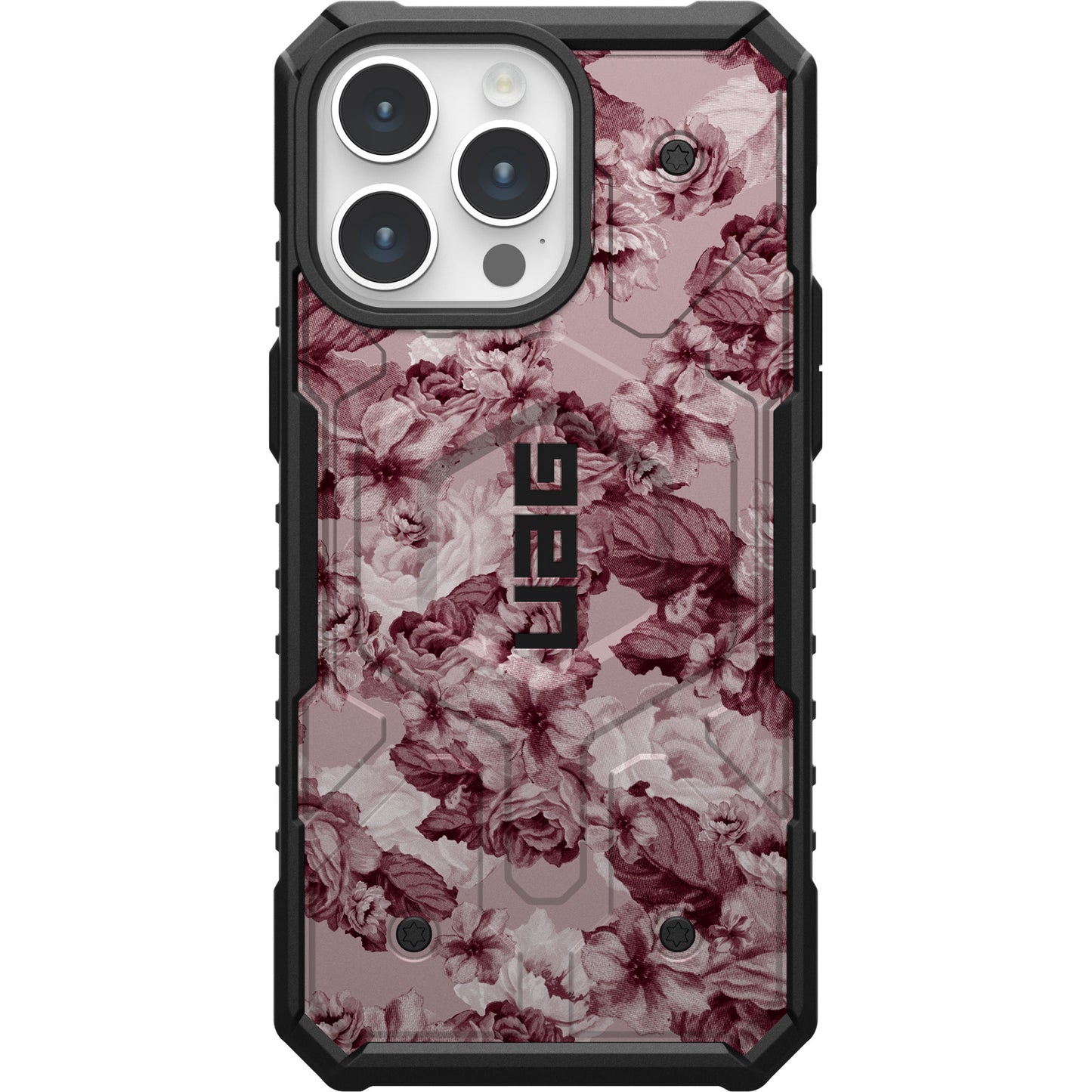 UAG PATHFINDER CASE WITH MAGSAFE FOR APPLE IPHONE - FLORAL MERLOT