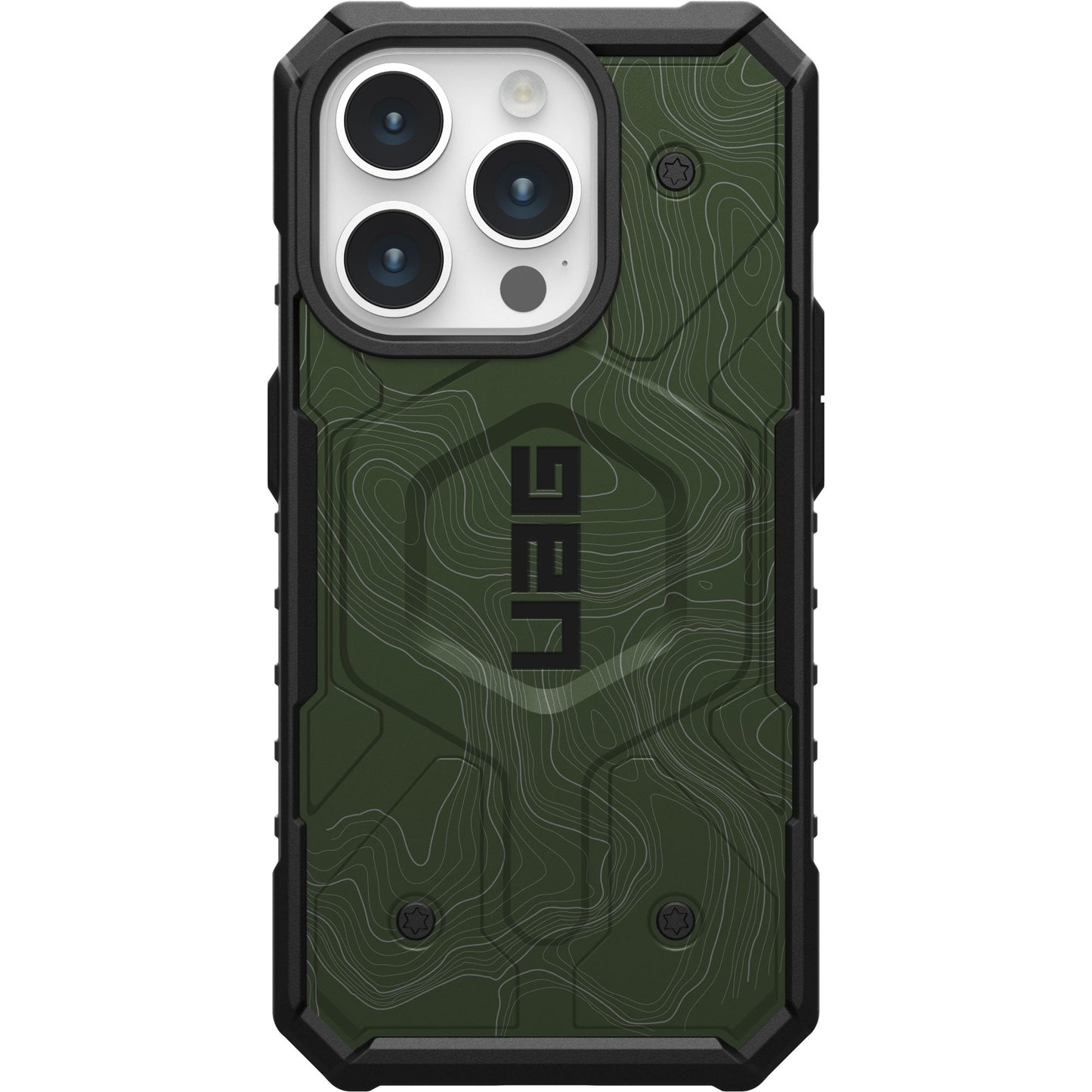 UAG PATHFINDER CASE WITH MAGSAFE FOR APPLE IPHONE - GREEN WHITE TOPOGRAPHY