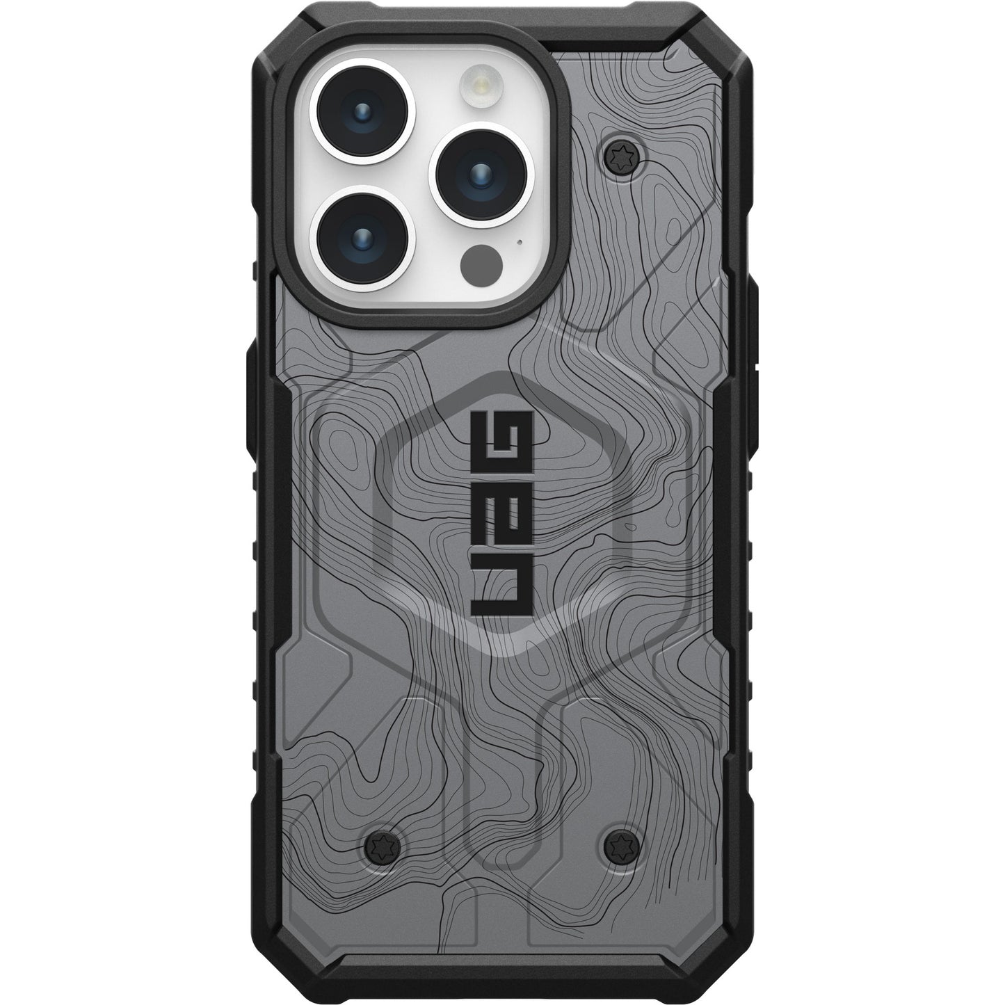 UAG PATHFINDER CASE WITH MAGSAFE FOR APPLE IPHONE - SILVER TOPOGRAPHY