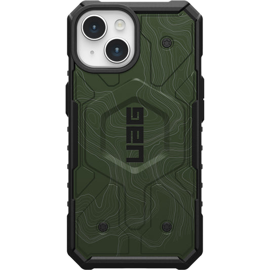 UAG PATHFINDER CASE WITH MAGSAFE FOR APPLE IPHONE - GREEN WHITE TOPOGRAPHY