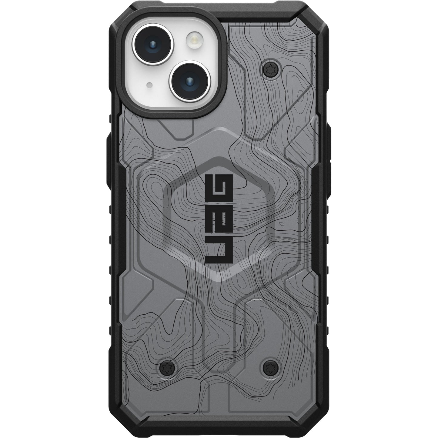 UAG PATHFINDER CASE WITH MAGSAFE FOR APPLE IPHONE - SILVER TOPOGRAPHY